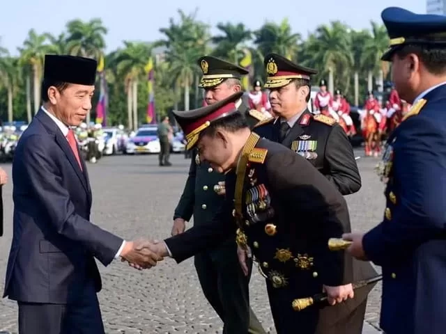 Presiden jokowi di perayaan hut ke-73 bhayangkara